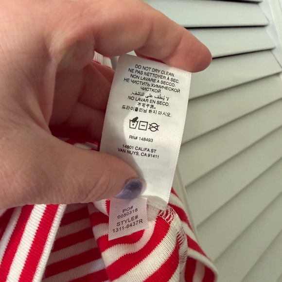 NWT DÔEN Vivi Tee in Rouge Nantucket Stripe, size L - Picture 7 of 8